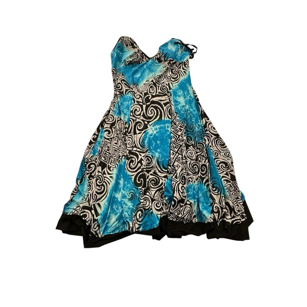 J Me Dress Women's‎ Large Multicolor Art Design Halter Padded Front Knee Length